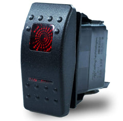 Abrams 12V Rated, three (3) position switch (On-Off-On) with LED indicator