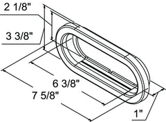 6" Oval - 24 LED White Trailer Tail Strobe Light