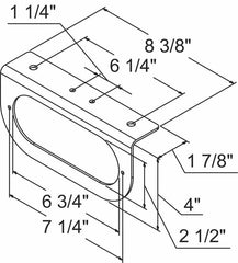 6″ Oval L Shape Mounting Bracket for 6 Inch STT Light