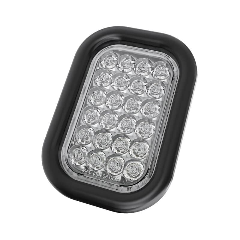 TRUE MODS White 5x3 Rectangular 24 LED Tail Light – DOT Approved For Trailers, Tow Trucks, 80-Inch Wide Applications (2-Pack)