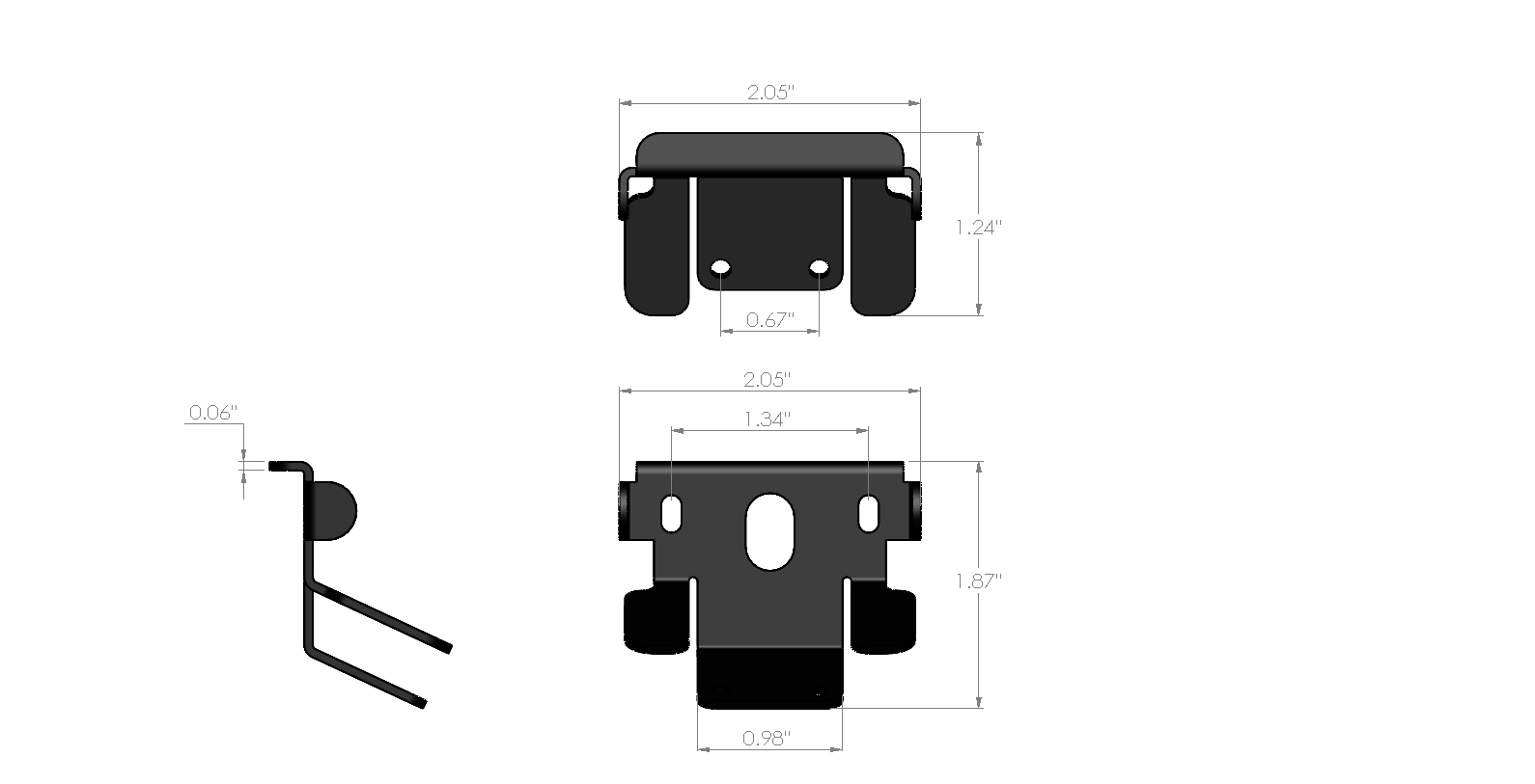 Abrams Flex Series LED Grill Light Head C Shape Mounting Bracket