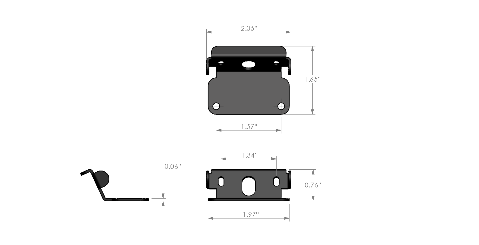 Abrams Flex Series LED Grill Light Head L Shape Mounting Bracket
