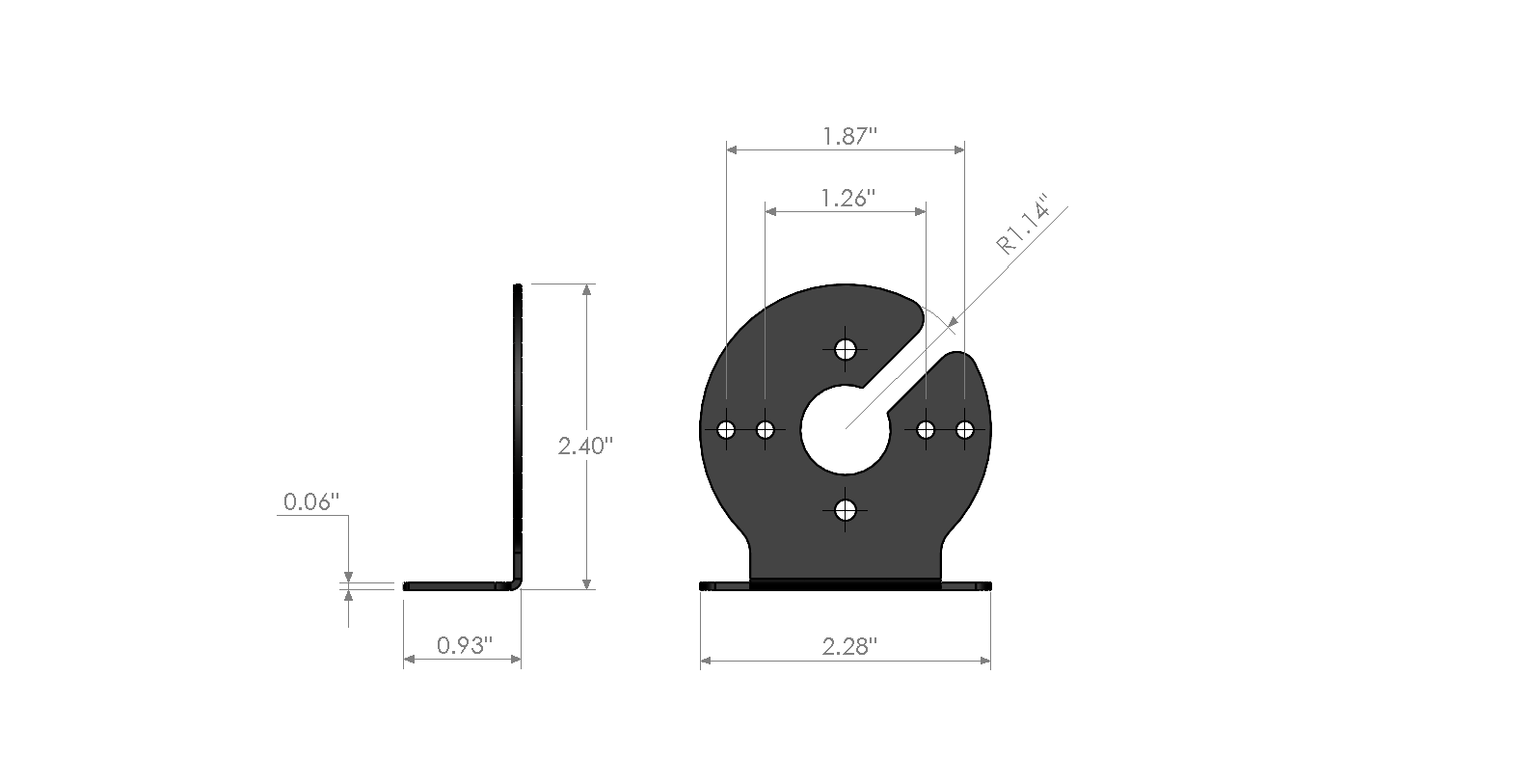 Abrams Impact & Blaster Series LED Hideaway Light Head L Shape Mounting Bracket
