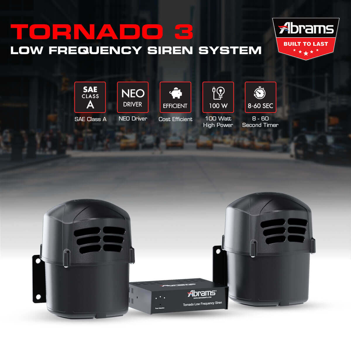 Tornado 3 Low Frequency Tone Siren Intersection Clearing System (add-on)