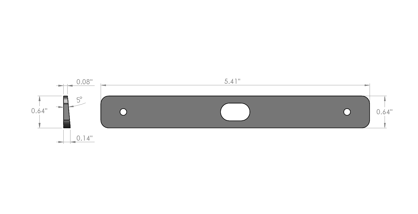 Quadra Series Single Light 5 Degree Wedge Mounting Kit - 3M Tape Mount Included