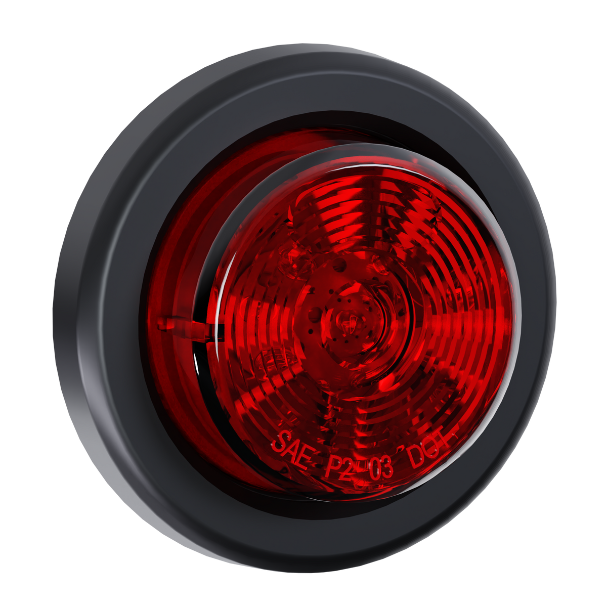 4x 2 Inch Round Red Side Marker Clearance Lights For Trucks & Trailers (Sealed Assembly)