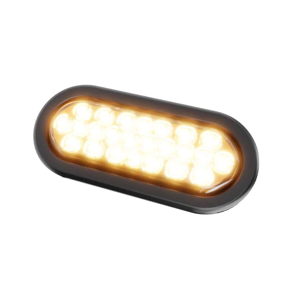 6” Oval - 24 LED Amber Trailer Tail Strobe Light