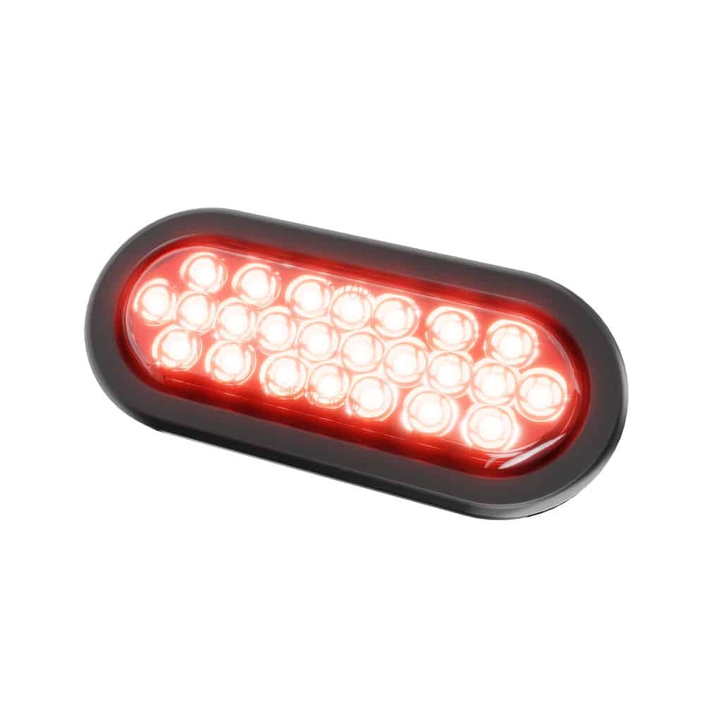 6″ Oval - 24 LED Red Stop Brake Tail Turn Trailer Light