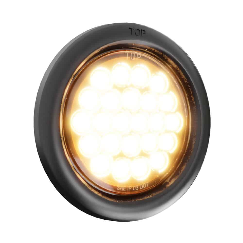 4" Round - 24 LED Amber Trailer Tail Strobe Light