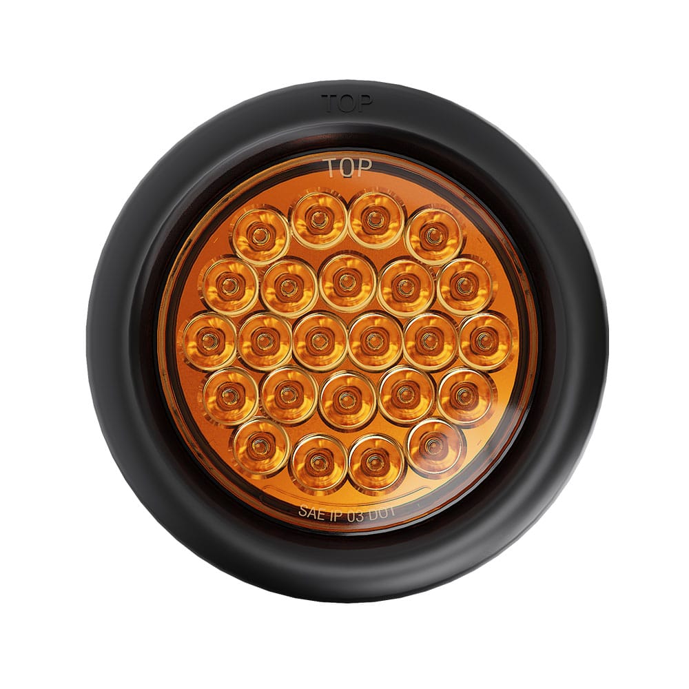 4" Round - 24 LED Amber Trailer Tail Strobe Light