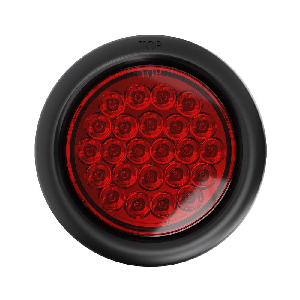 4″ Round - 24 LED Red Trailer Tail Strobe Light