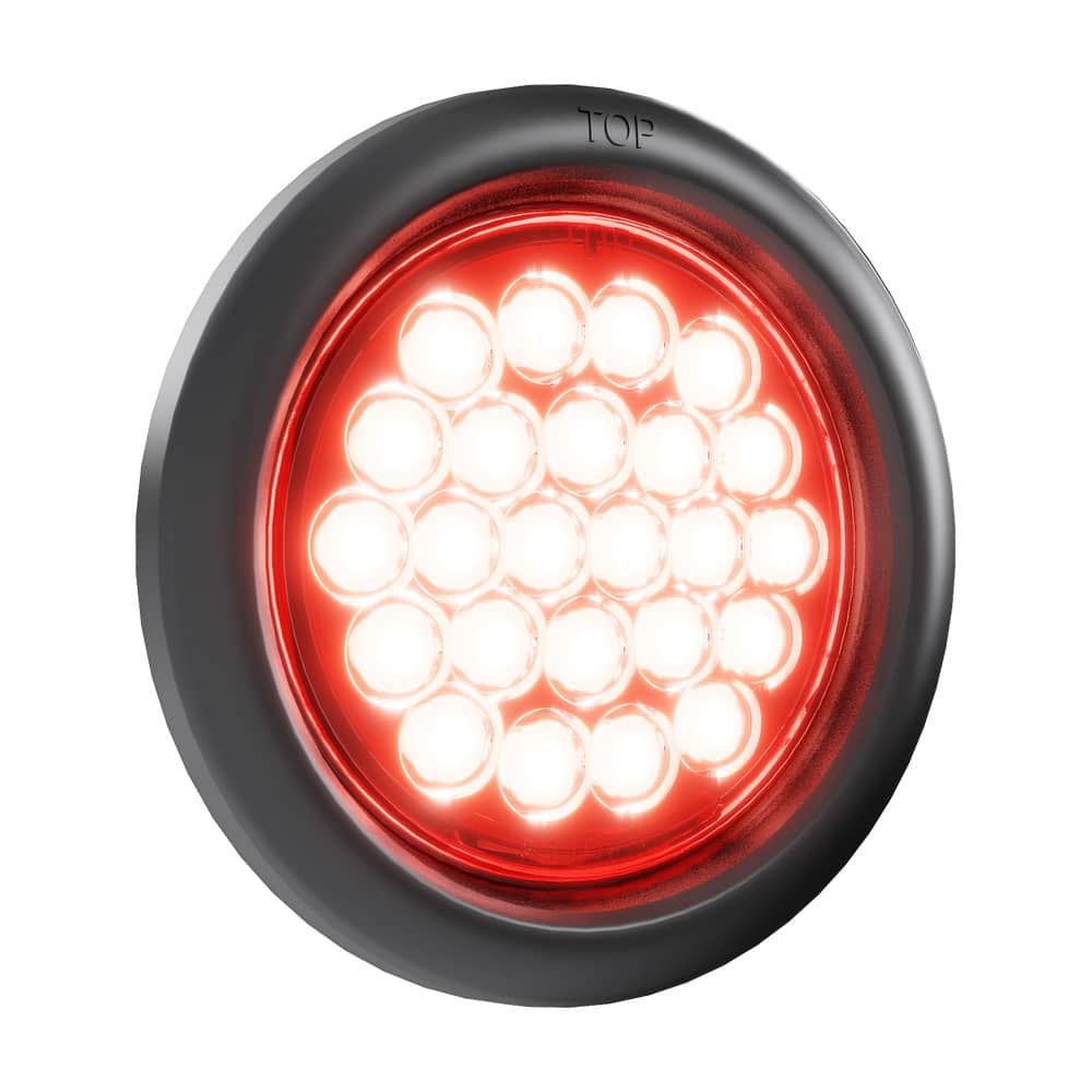 4″ Round - 24 LED Red Trailer Tail Strobe Light