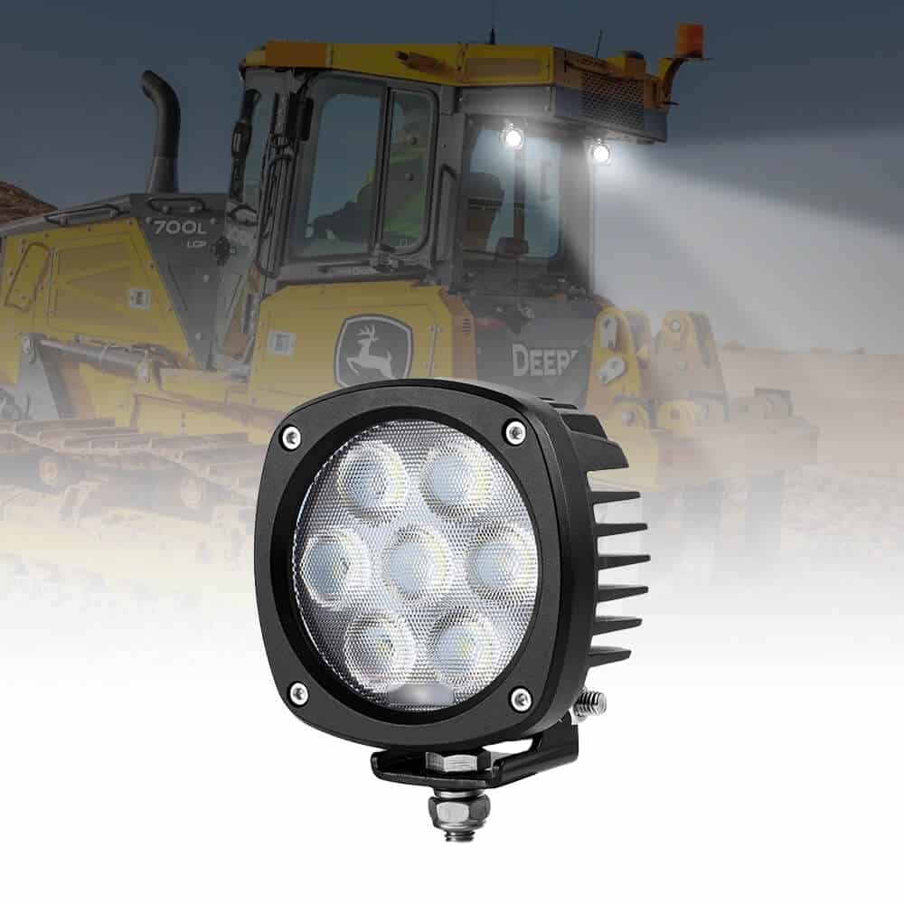 Abrams 4" LED Tractor OEM Replacement Work Lights [Hexagon 35W] [2800 Lumen]
