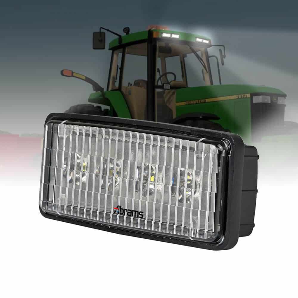 Abrams 4" LED Tractor Sealed Beam OEM Replacement Lights [Rectangular 12W] [960 Lumen]