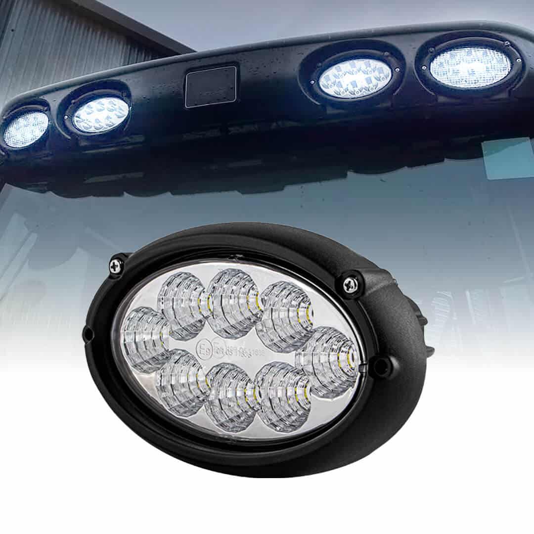 Abrams 6" Tractor LED Upper Cab Lights [Oval 40W] [3200 Lumen] OEM Replacement