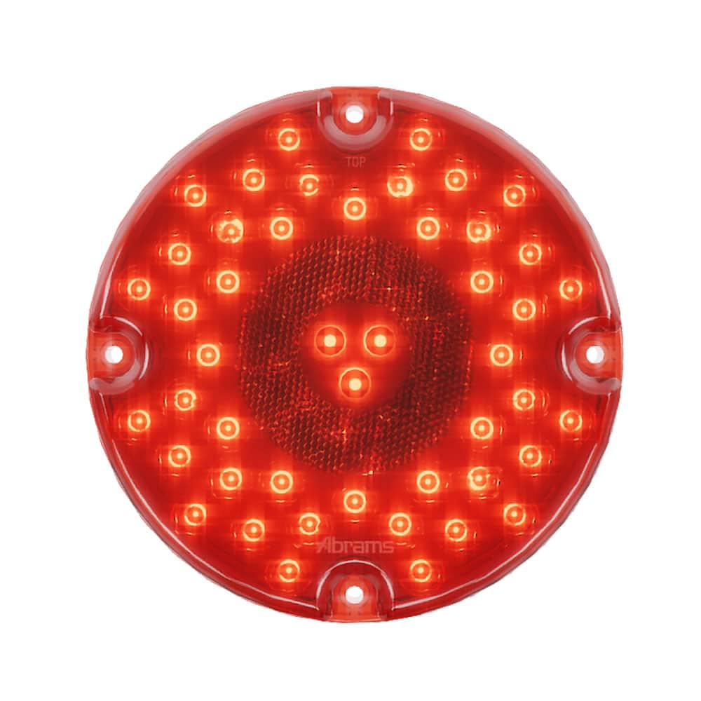 7″ Round - 47 LED Bus Stop Brake Tail Turn Light - Red