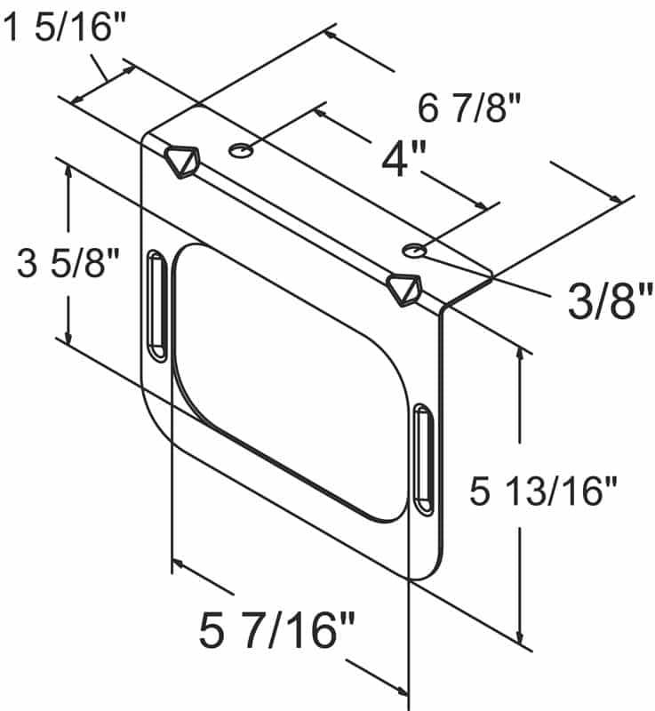 5" x 3" L Shape Mounting Bracket for 5" x 3" Rectangular STT Light